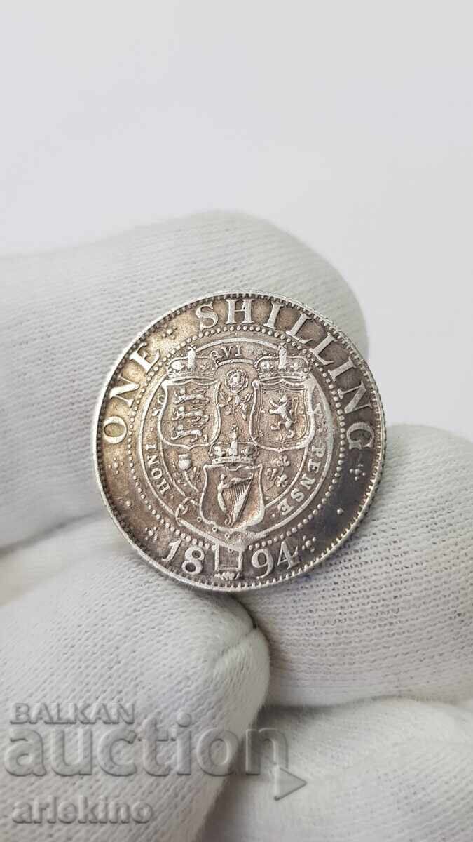 Σπάνιο ασημένιο νόμισμα 1 σελίνι 1894 Ηνωμένο Βασίλειο Βικτώρια