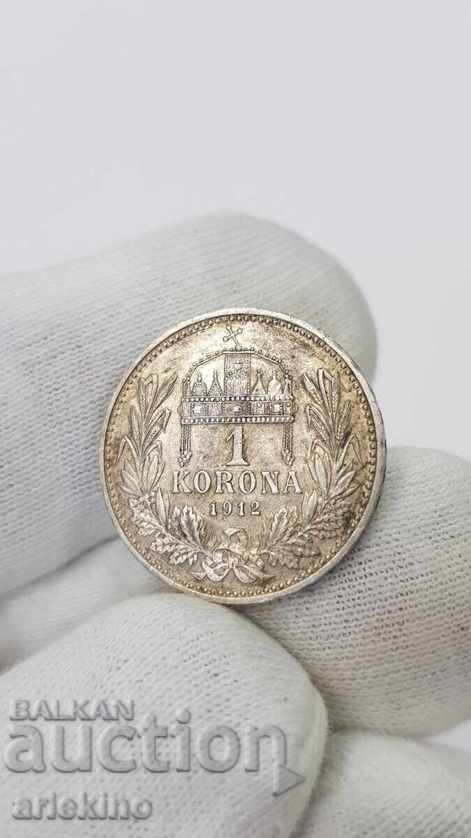 Monedă de colecție din argint 1 coroană 1912 Austro-Ungaria Monedă de colecție din argint 1 coroană 1912 Austro-Ungaria