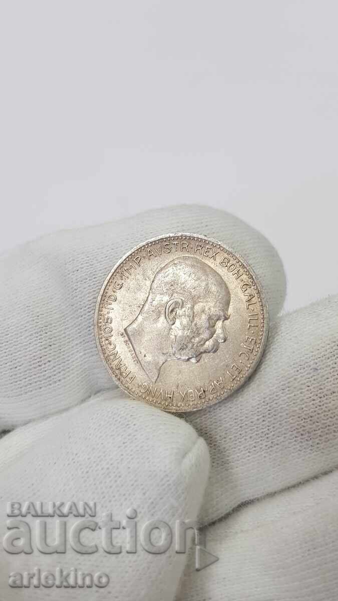 Ασημένιο νόμισμα 1 κορώνα 1914 Αυστρία Φραγκίσκος Ιωσήφ - 5