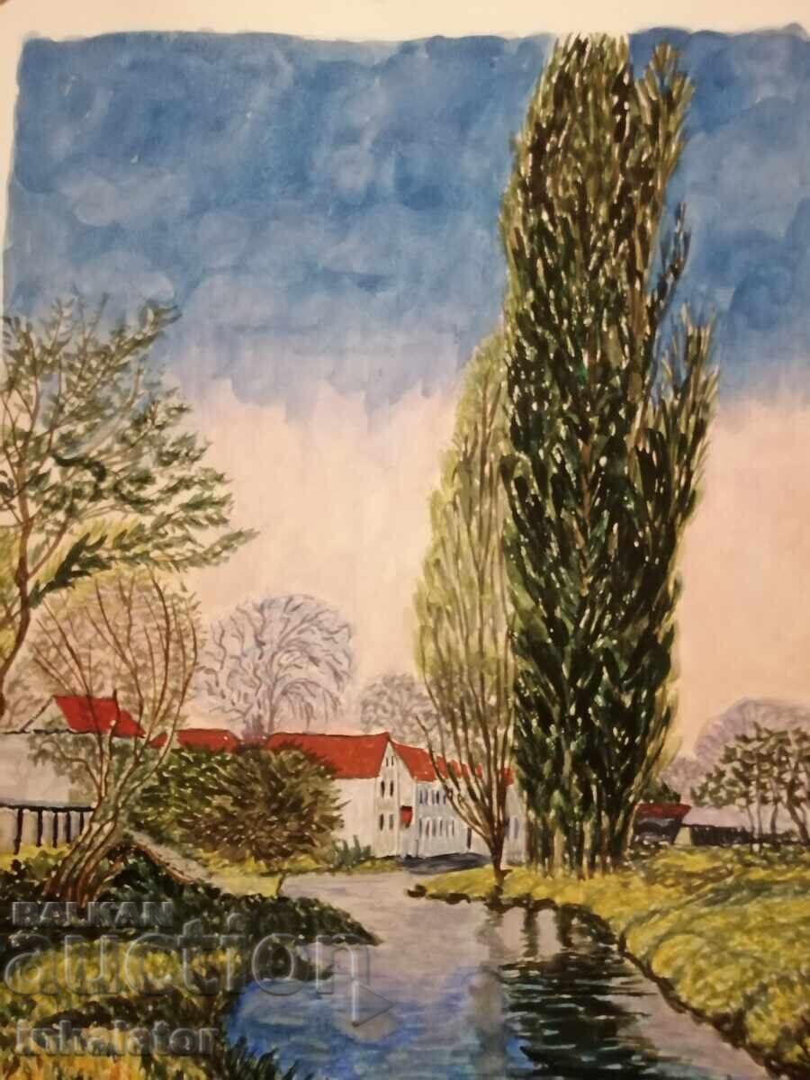 Watercolor Landscape 25 - 36 cm with price 30.00 BGN | € 15.34 Watercolor Landscape 25 - 36 cm with price 30.00 BGN | € 15.34