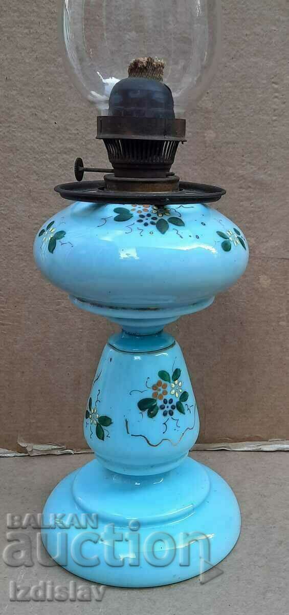 Δημοπρασία Vintage γυάλινο φωτιστικό υγραερίου ζωγραφισμένο στο χέρι