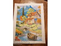 Acuarelă peisaj montan 28 - 40 cm