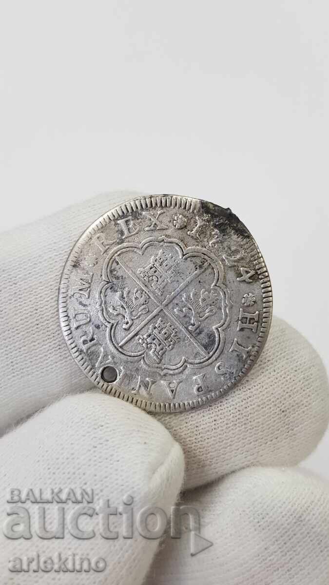 Collectible Silver Coin 2 Reales 1724 Spain - 5.61 with price 25.00 BGN | € 12.78