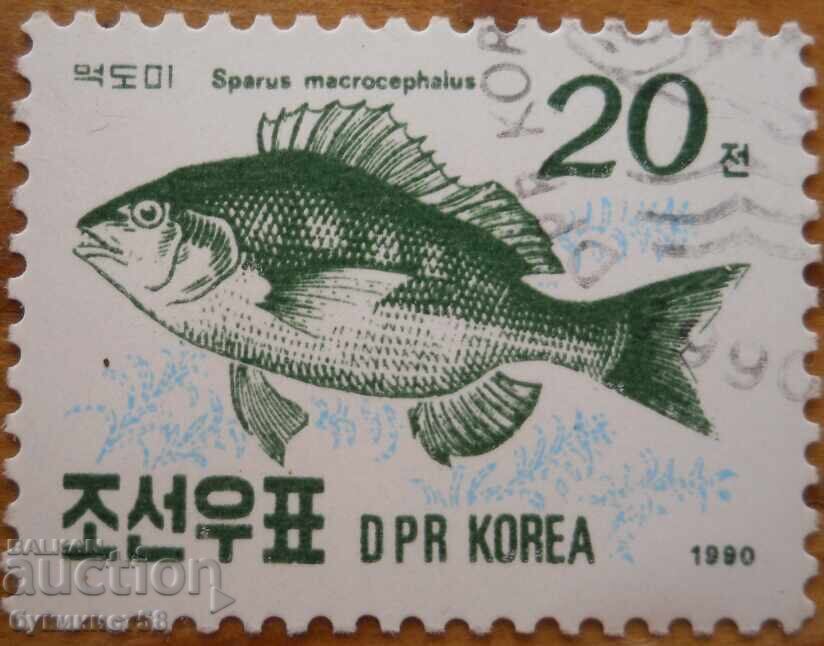 Северна Корея "Фауна - риби" - 1990 г