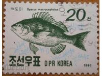 Северна Корея "Фауна - риби" - 1990 г