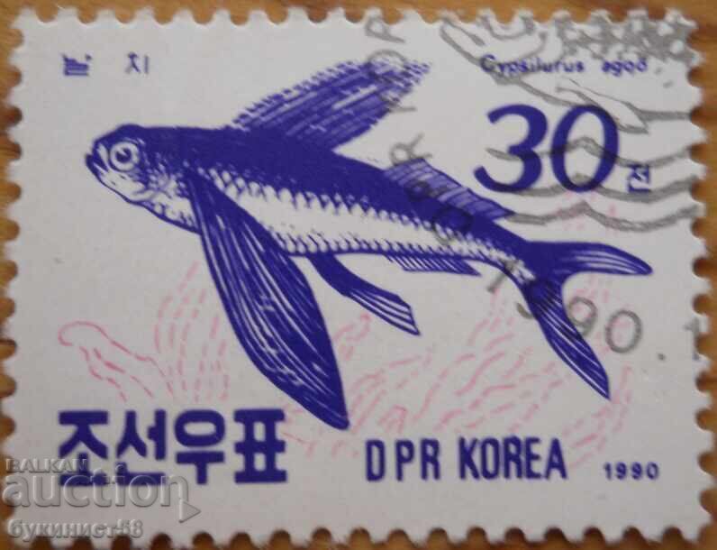 Северна Корея "Фауна - риби" - 1990 г