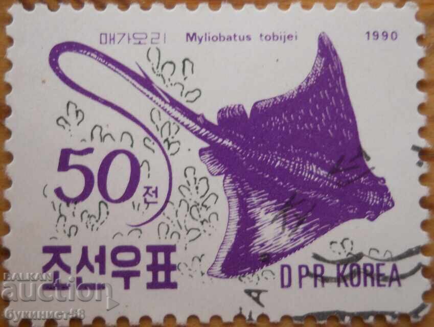 Северна Корея "Фауна - риби" - 1990 г