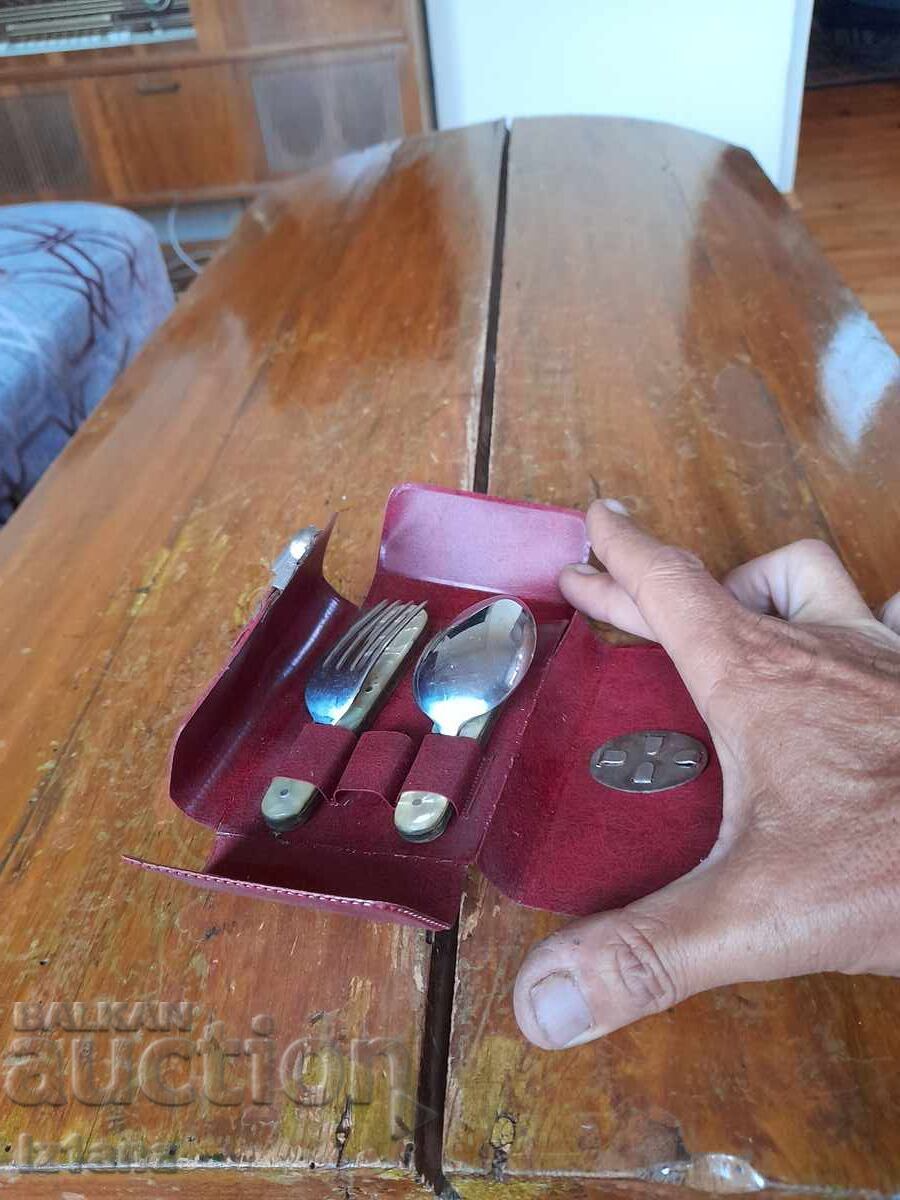 Old folding fork and spoon P. Denev with price 100.00 BGN | € 51.13