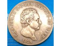 5 λίρες 1826 Σαρδηνία Ιταλία Carlo Felice 24,99 g ασήμι