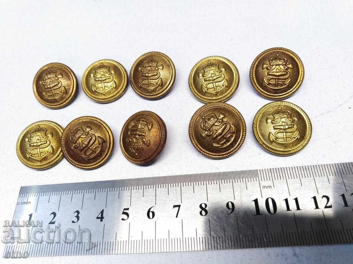 10 τμχ. 23mm. ΒΑΣΙΛΙΚΑ ΝΑΥΤΙΚΑ ΚΟΥΜΠΙΑ, στολή, Α. ΣΤΙΛΙΑΝΟΦ με τιμή 110.00 BGN | € 56.24
