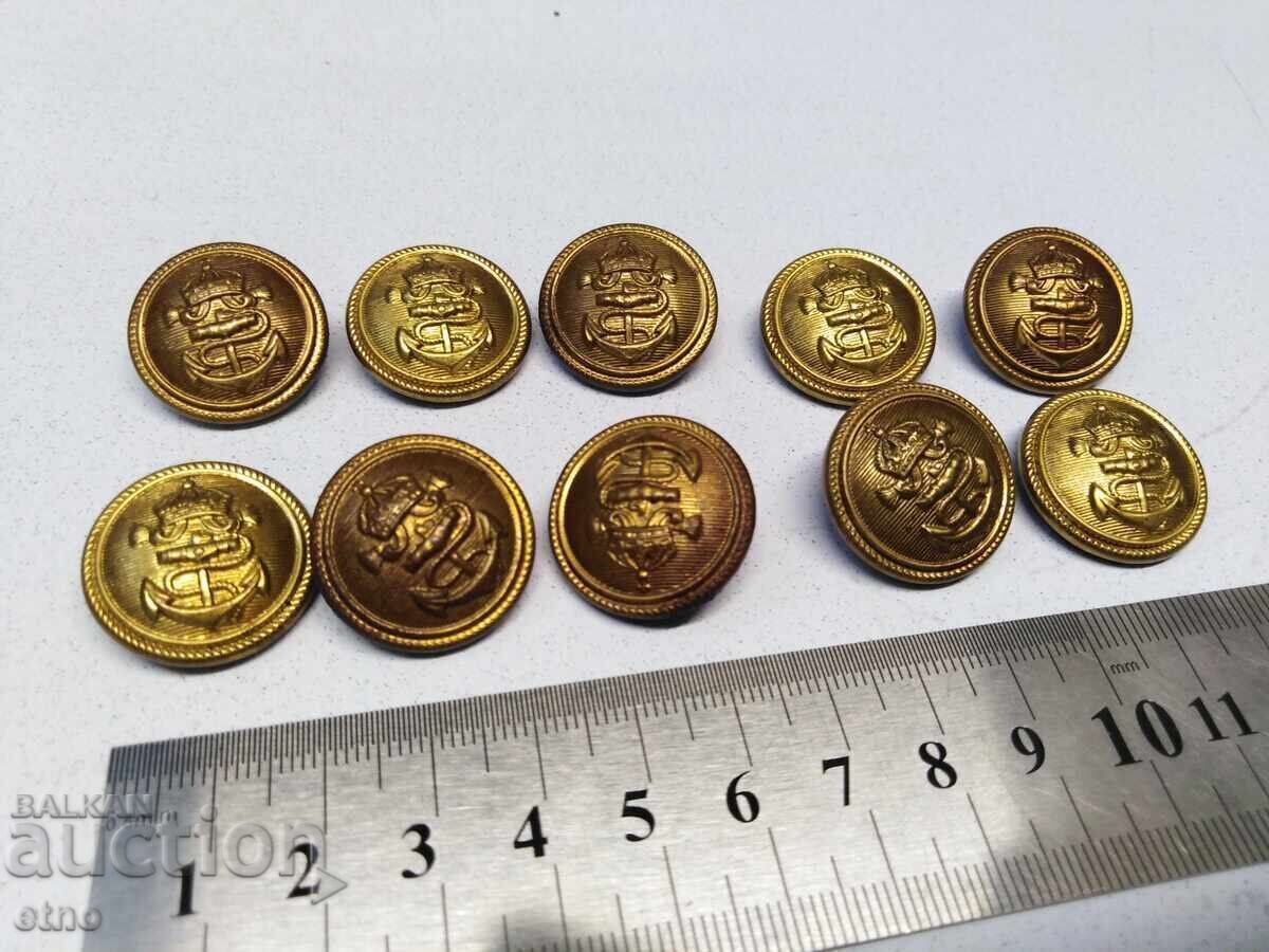 10 τμχ. 23mm. ΒΑΣΙΛΙΚΑ ΝΑΥΤΙΚΑ ΚΟΥΜΠΙΑ, στολή, Α. ΣΤΙΛΙΑΝΟΦ