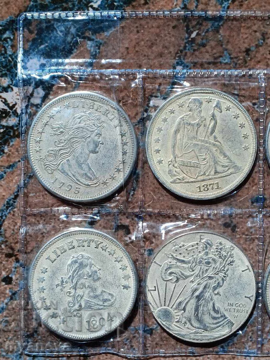 Set of 8 American coins with price 50.00 BGN | € 25.56