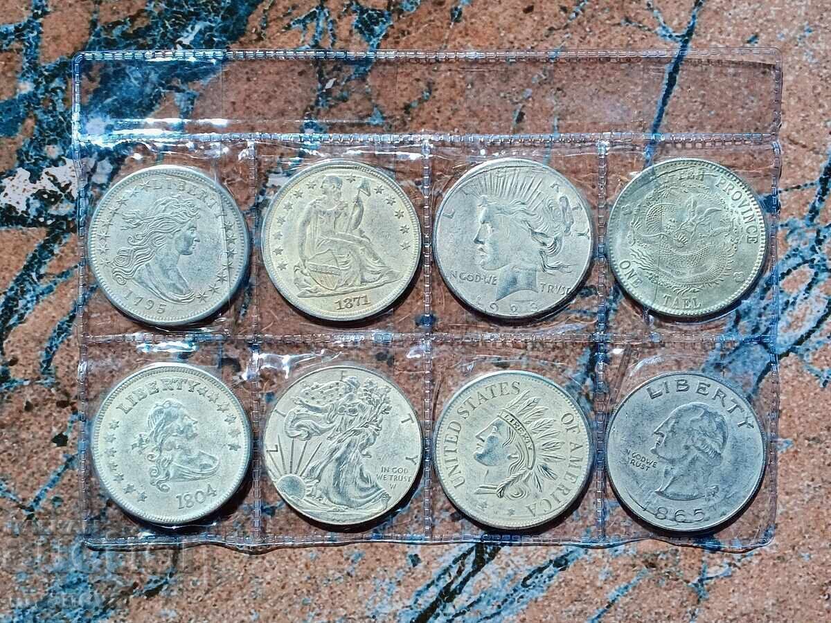 Set of 8 American coins