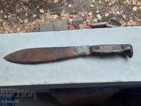 Стар масивен кован военен боен нож мачете ПСВ маркировка
