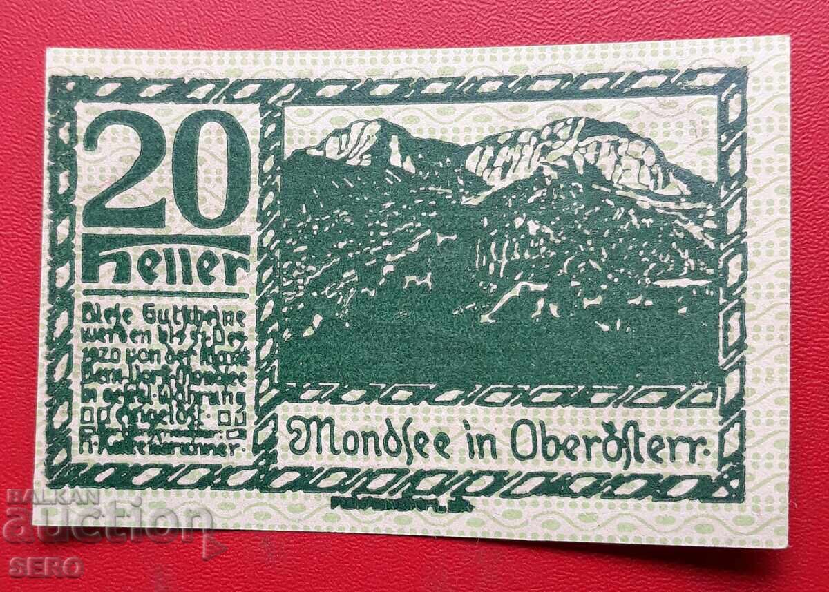 Τραπεζογραμμάτιο-Αυστρία-Άνω Αυστρία-Μοντσί-20 χέλερ 1920