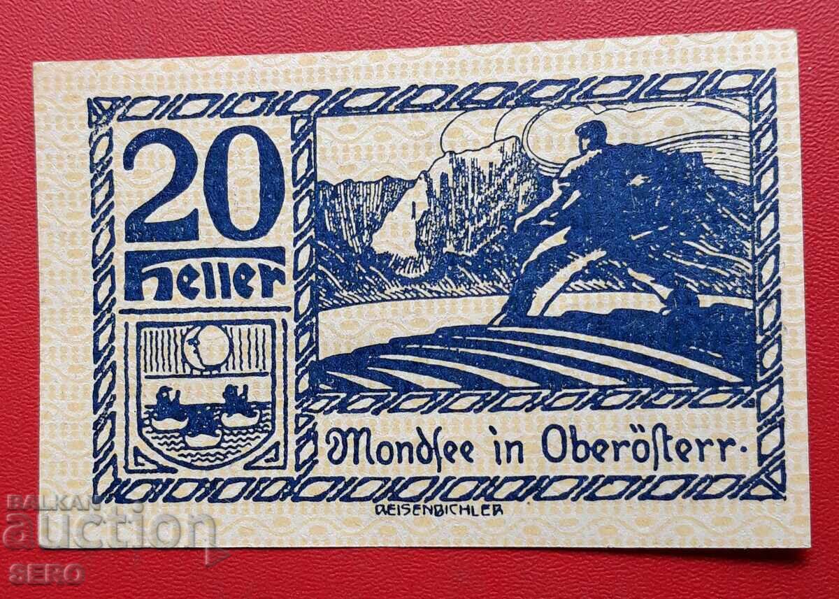 Τραπεζογραμμάτιο-Αυστρία-Άνω Αυστρία-Μοντσί-20 χέλερ 1920 με τιμή 1.20 BGN | € 0.61