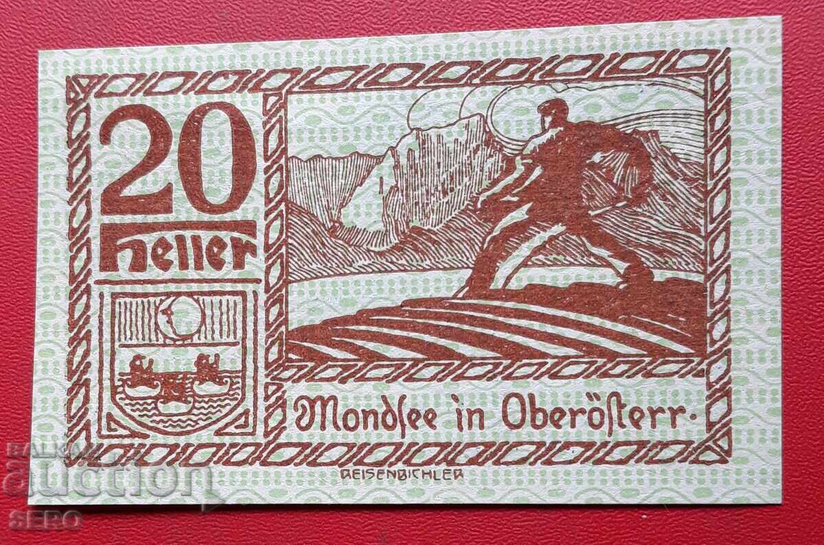 Τραπεζογραμμάτιο-Αυστρία-Άνω Αυστρία-Μοντσί-20 χέλερ 1920 με τιμή 1.20 BGN | € 0.61