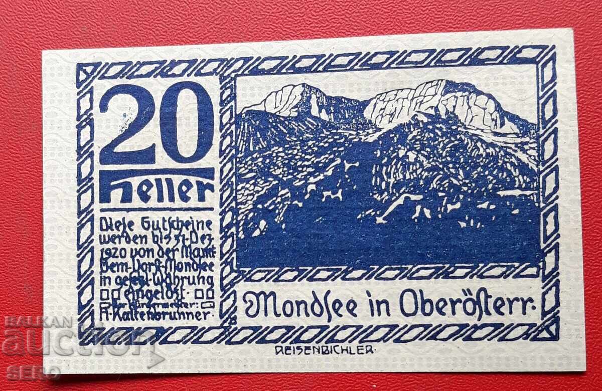 Τραπεζογραμμάτιο-Αυστρία-Άνω Αυστρία-Μοντσί-20 χέλερ 1920