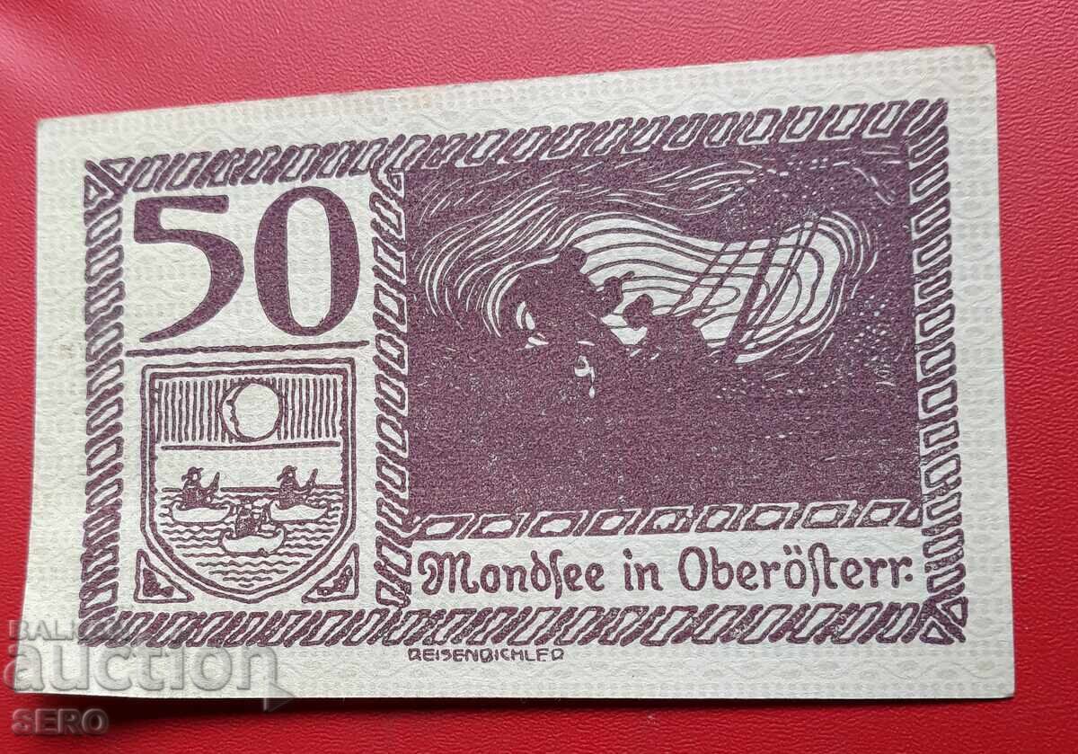 Bancnotă-Austria-Austria Superioară-Mondsee-50 Heller 1920 cu preț 1.20 BGN | € 0.61