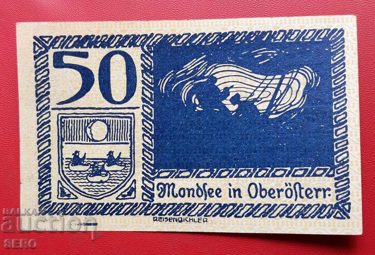 Bancnotă-Austria-Austria Superioară-Mondsee-50 Heller 1920 cu preț 1.20 BGN | € 0.61