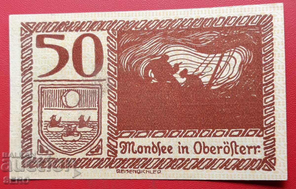 Bancnotă-Austria-Austria Superioară-Mondsee-50 Heller 1920 cu preț 1.20 BGN | € 0.61