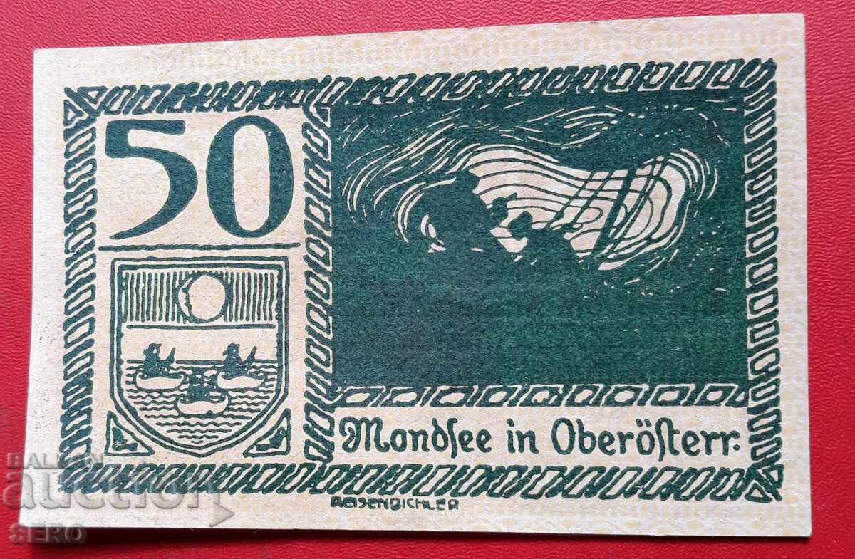 Bancnotă-Austria-Austria Superioară-Mondsee-50 Heller 1920 cu preț 1.20 BGN | € 0.61
