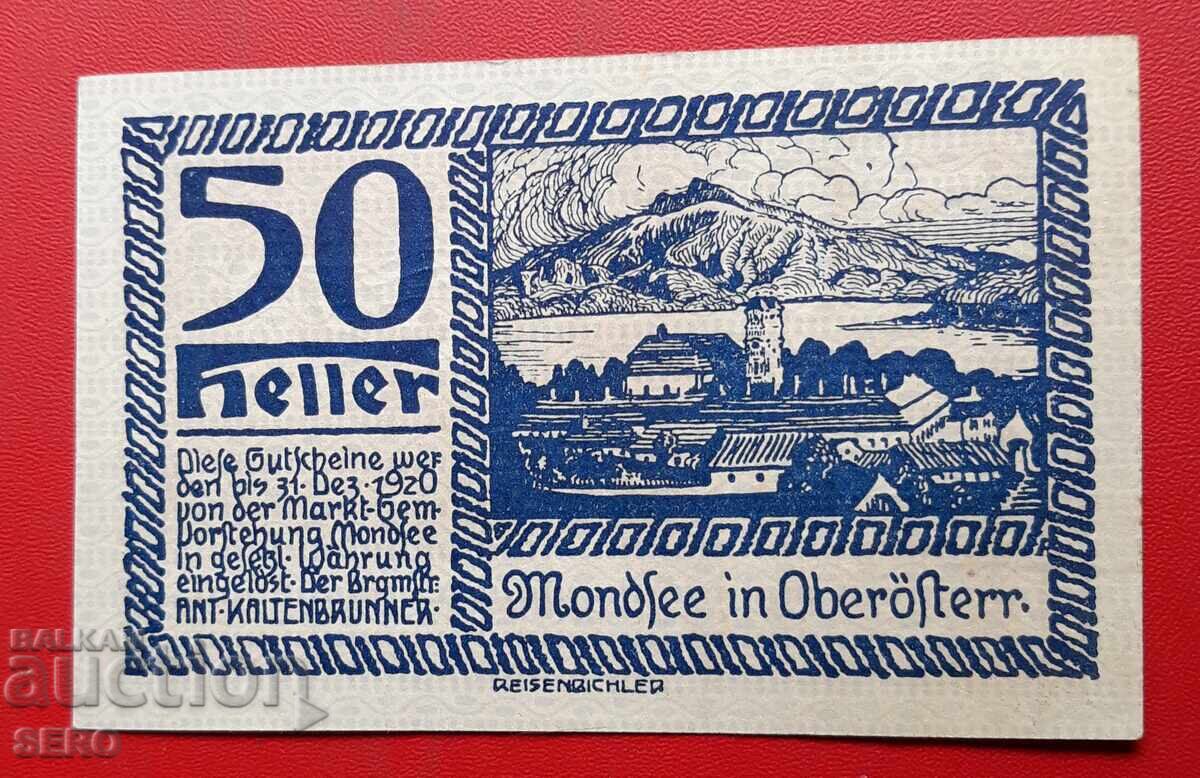 Τραπεζογραμμάτιο-Αυστρία-Άνω Αυστρία-Μοντσί-50 χέλερ 1920 Τραπεζογραμμάτιο-Αυστρία-Άνω Αυστρία-Μοντσί-50 χέλερ 1920