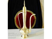 Bronze jug for rakia, ibrik, Aftaba, 36 cm, engraved