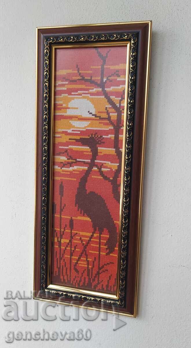 Livrarea Frumos gobelin cu pasăre Flamingo