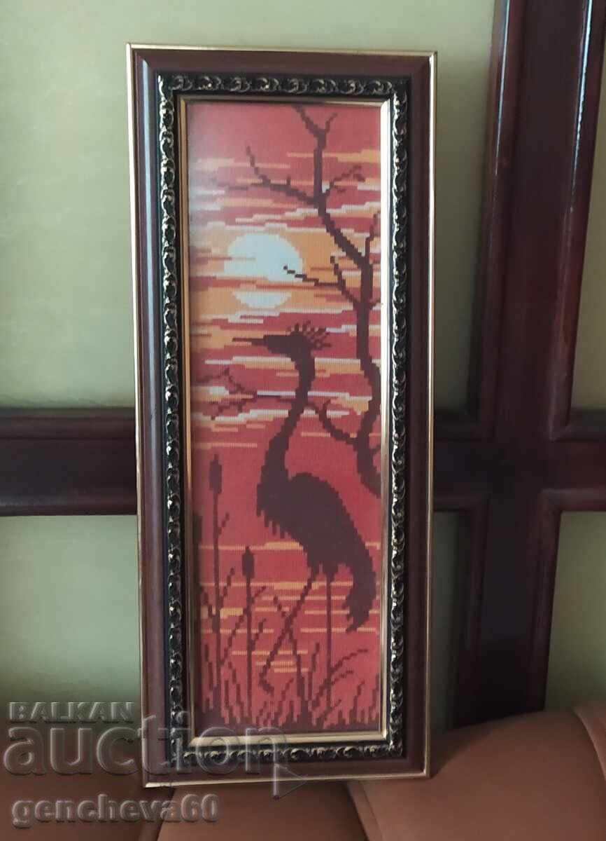 Frumos gobelin cu pasăre Flamingo