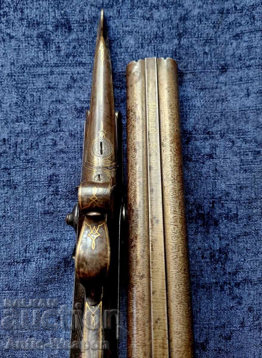 Gilded Rifle, Damascus Barrels BERNARD BTE, 1860-1880 with price 1000.00 BGN | € 511.29 Gilded Rifle, Damascus Barrels BERNARD BTE, 1860-1880 with price 1000.00 BGN | € 511.29