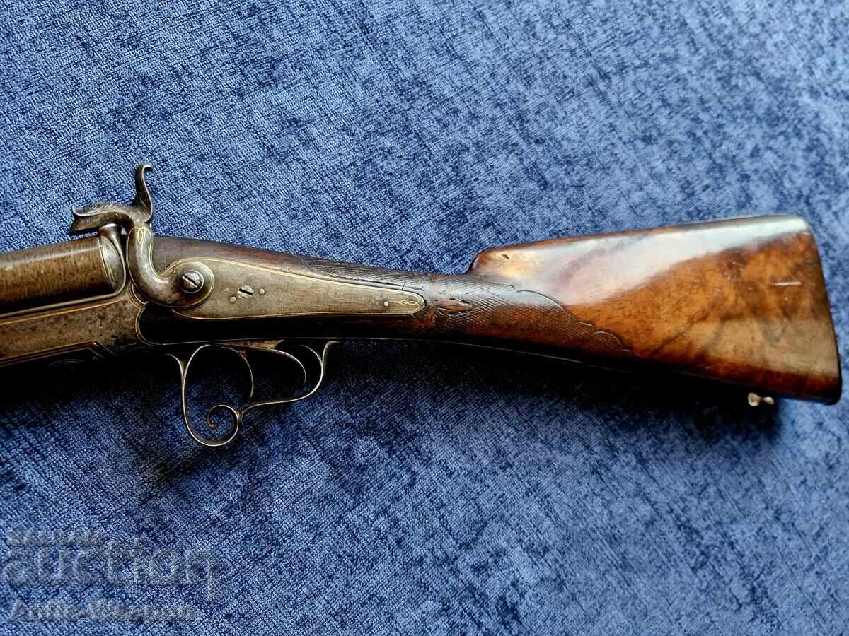 Gilded Rifle, Damascus Barrels BERNARD BTE, 1860-1880 - 5 Gilded Rifle, Damascus Barrels BERNARD BTE, 1860-1880 - 5