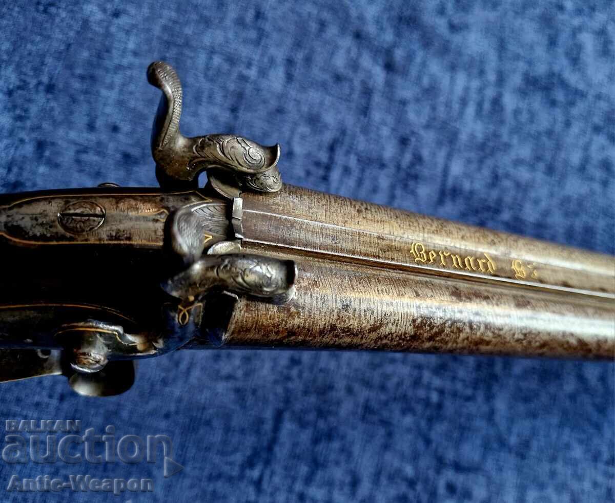 Gilded Rifle, Damascus Barrels BERNARD BTE, 1860-1880 Gilded Rifle, Damascus Barrels BERNARD BTE, 1860-1880