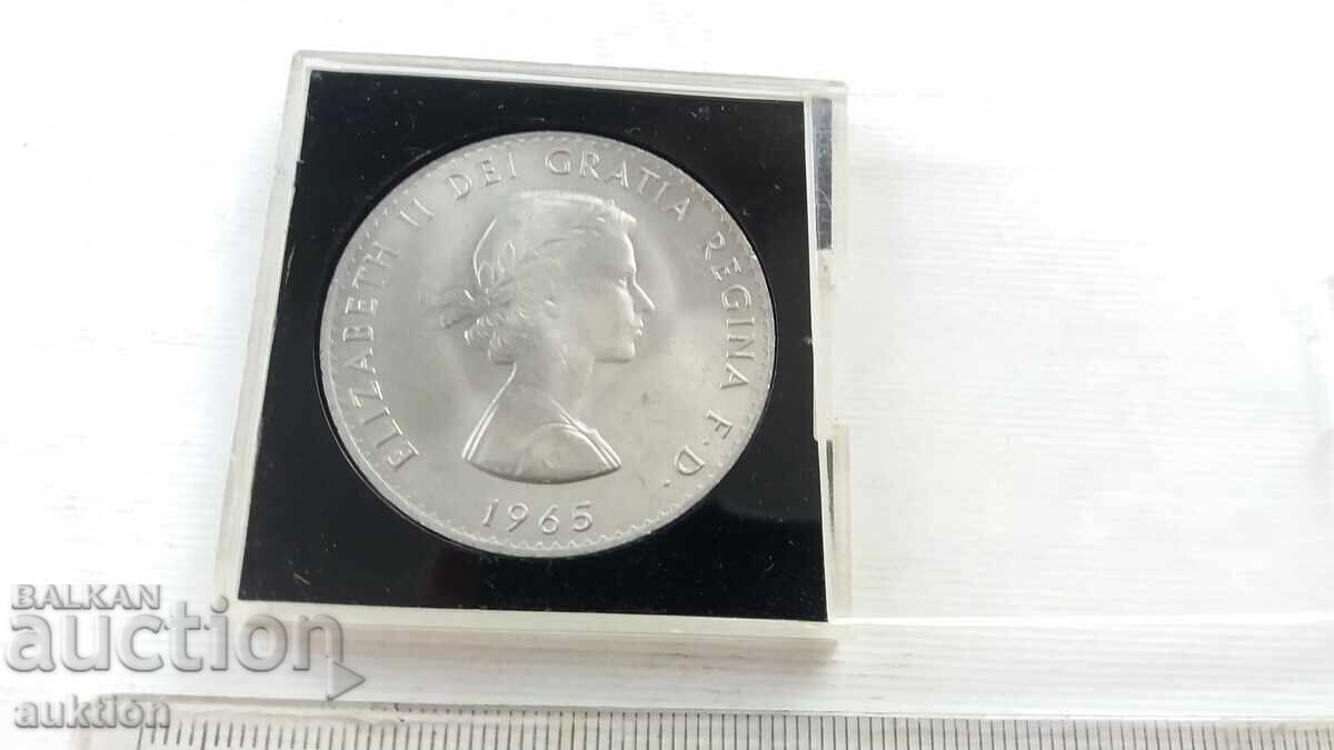 Δημοπρασία ΕΠΕΤΕΙΑΚΟ ΝΟΜΙΣΜΑ 1965 Churchill Elizabeth II Dei Gratia Regina