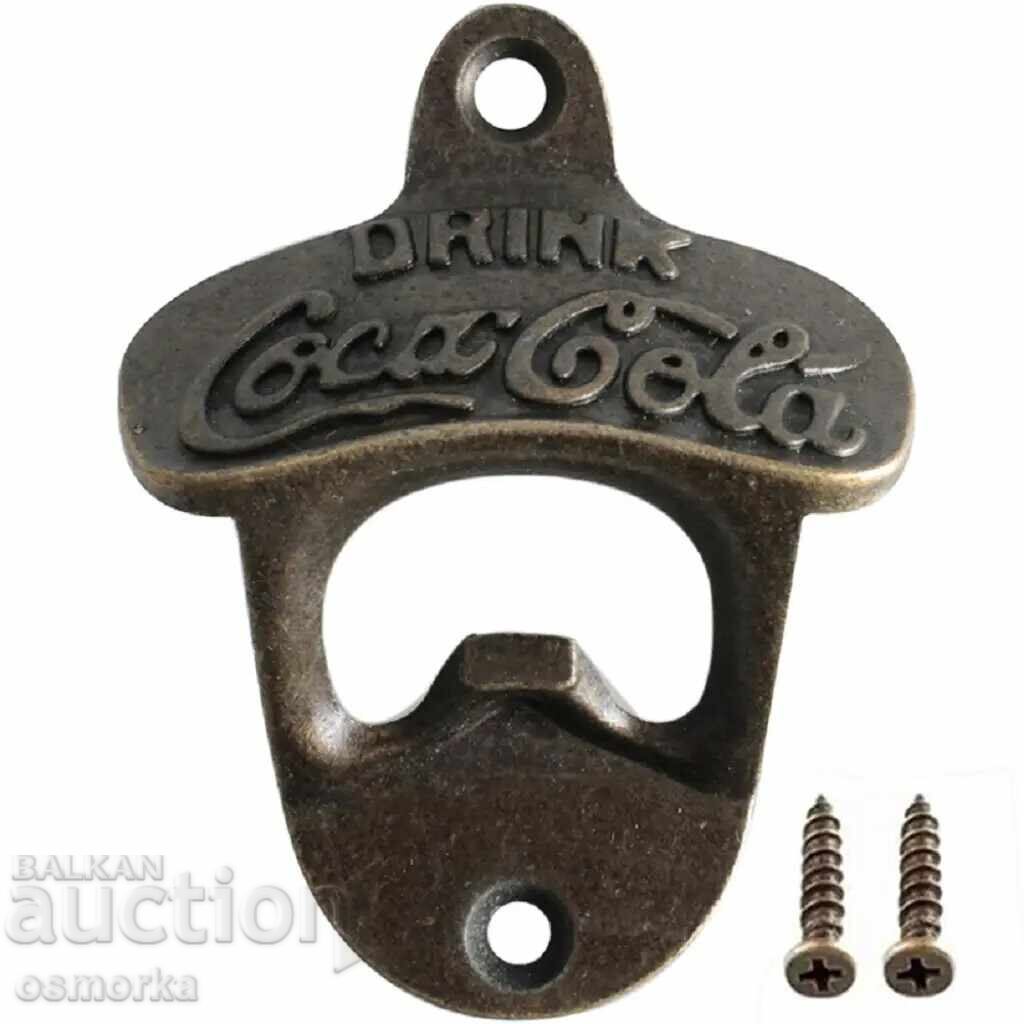 Metal Coca Cola Beer Bottle Opener for Wall Bar Bottles Fan Metal Coca Cola Beer Bottle Opener for Wall Bar Bottles Fan