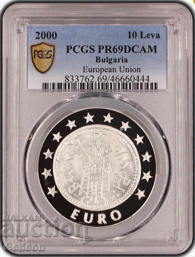 10 Leva 2000 PR69DCAM - NOTĂ SUPERIOARĂ Todor Svetoslav Terter cu preț € 550.00 | 1075.71 BGN