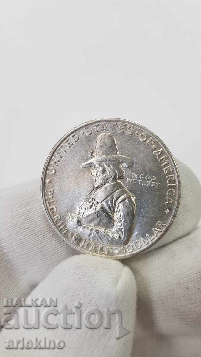 Rare Silver Coin 1/2 Dollar 1620-1920 America USA with price 220.00 BGN | € 112.48