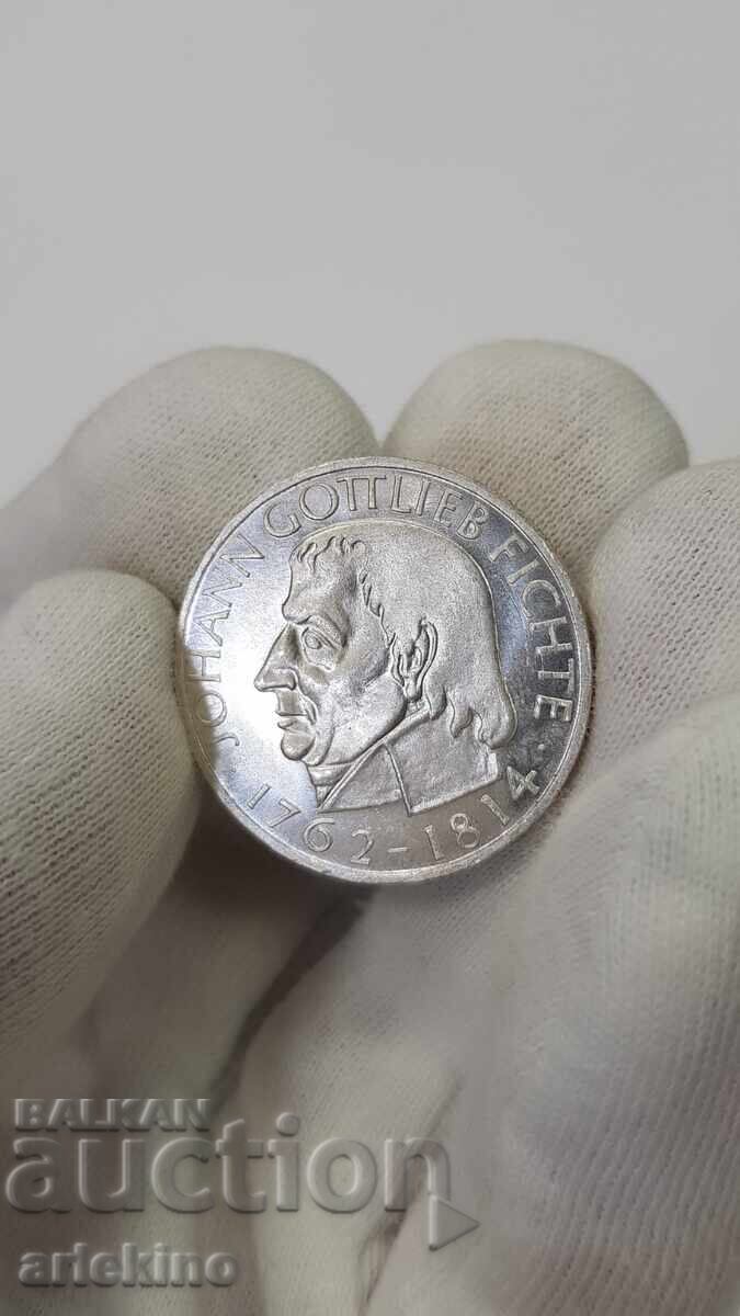 Σπάνιο ασημένιο νόμισμα 5 μάρκων 1964 J Γερμανία Κορυφαία ποιότητα - 5