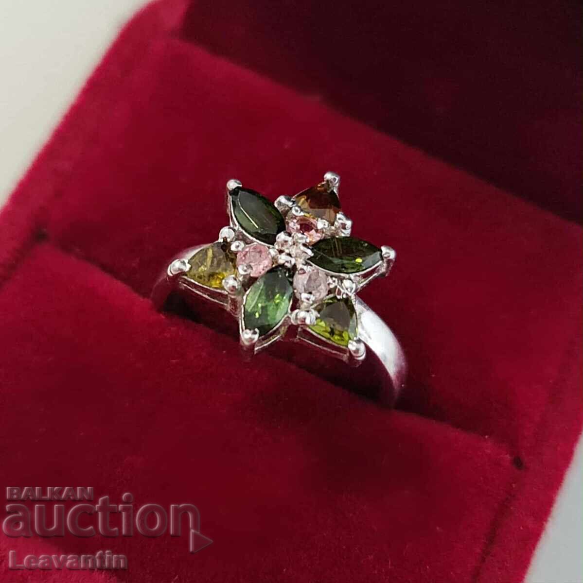 Auction  Silver Ring with Tourmaline