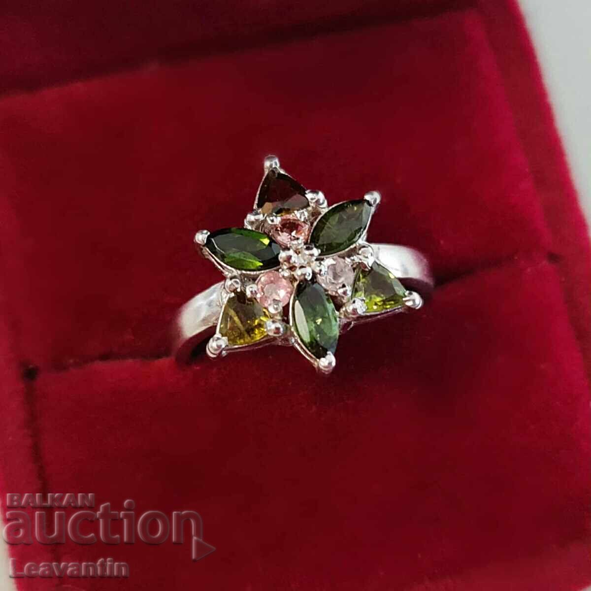 Silver Ring with Tourmaline - 5