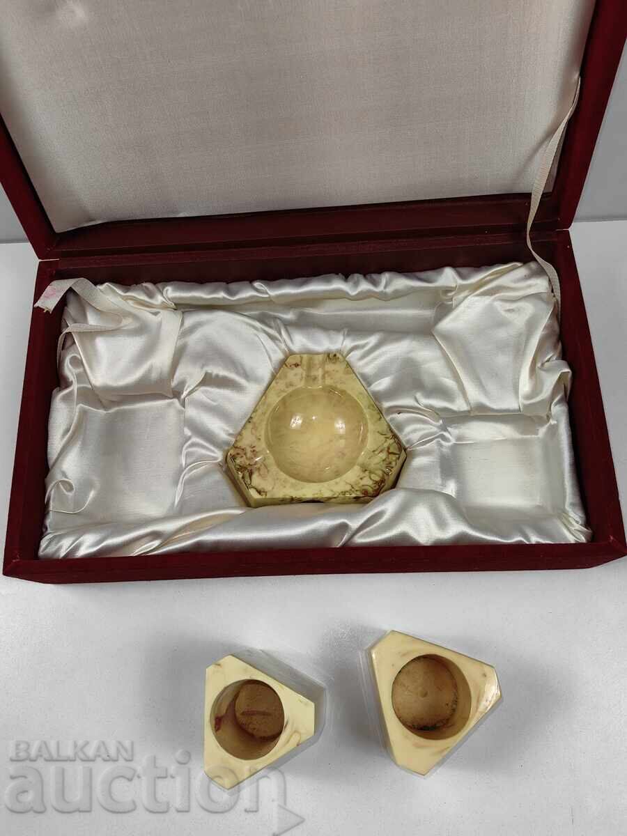 LUXURY GIFT SOCIALIST SET ASHTRAY PENCIL HOLDER VASE BOX - 7