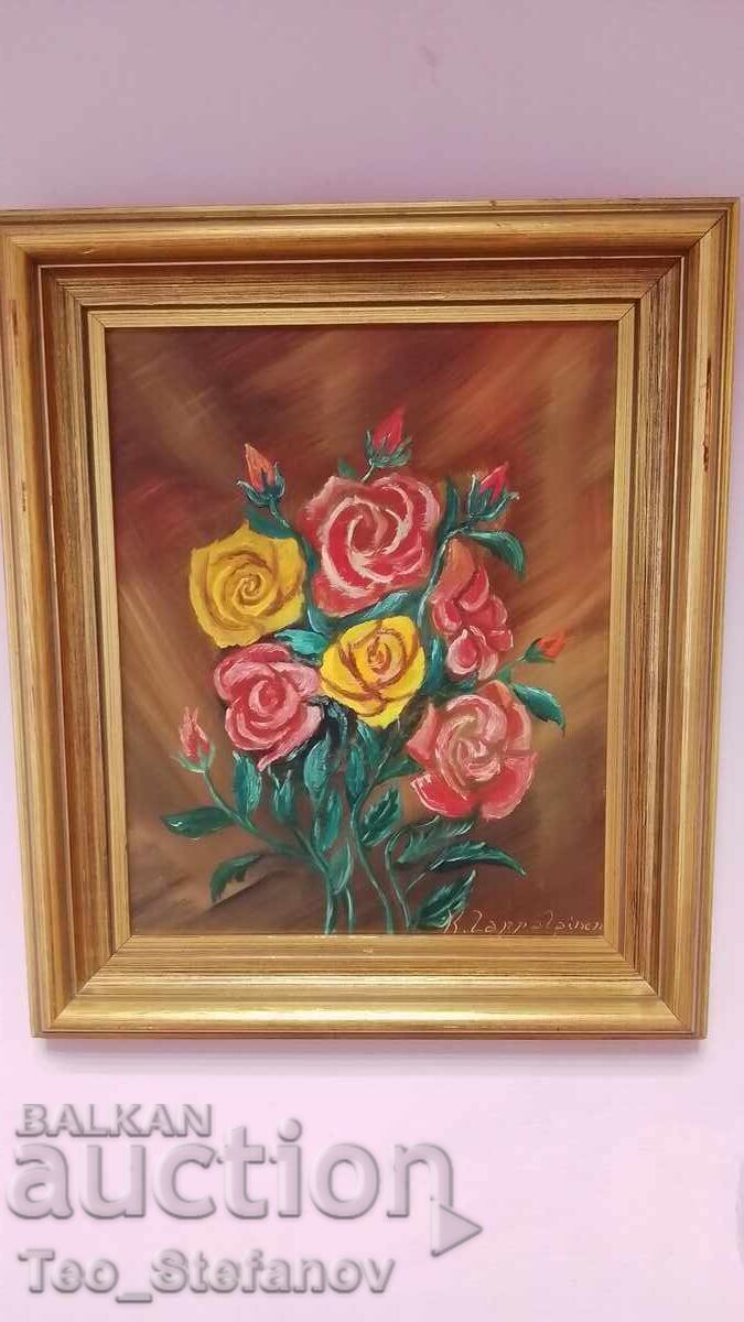 Pictură în ulei semnată. Pe pânză Pictură în ulei semnată. Pe pânză
