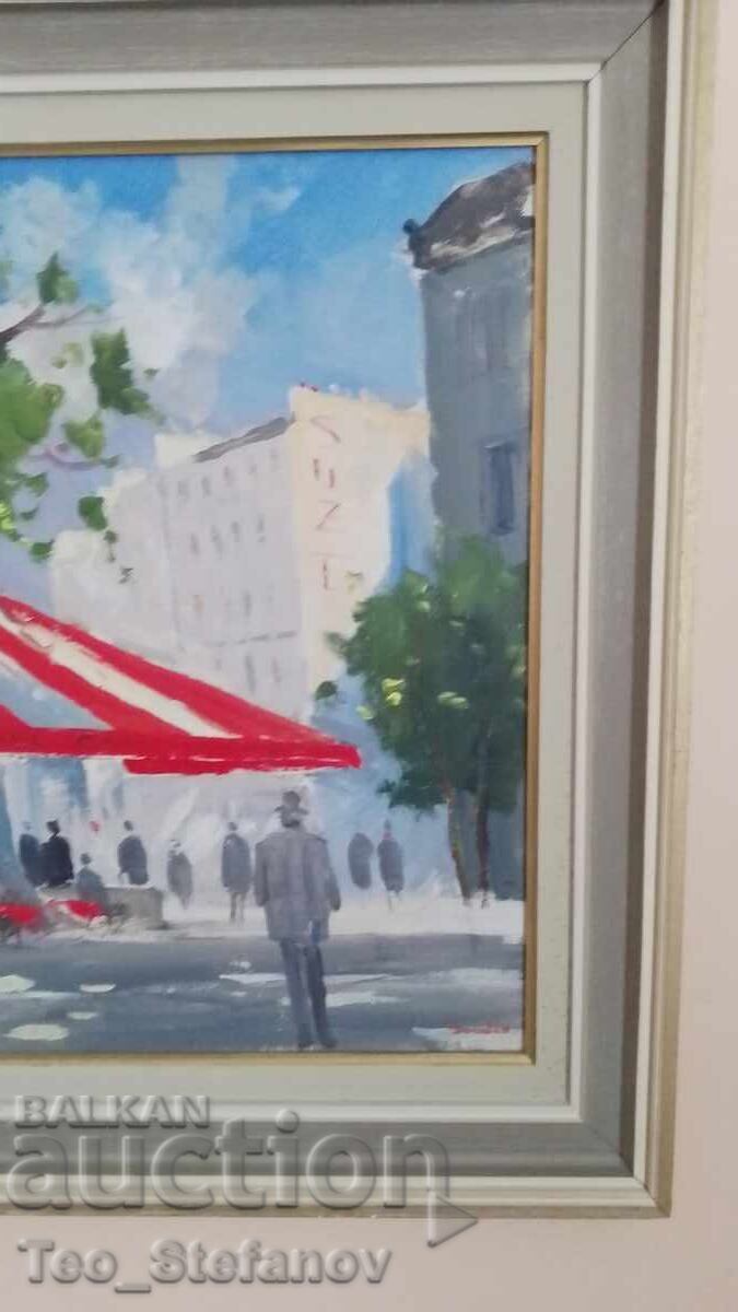 Παράδοση Όμορφη αυθεντική ζωγραφική. Δανία. Λάδι με υπογραφή