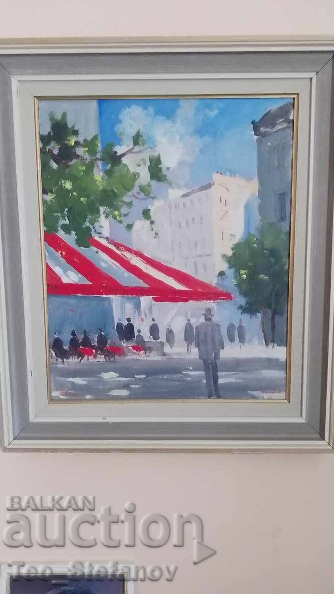 Pictură originală frumoasă. Danemarca. Ulei pe pânză cu semnătură