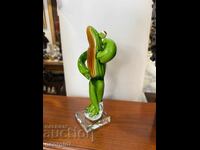 Broască țestoasă lucrată manual din sticlă colorată. №7387