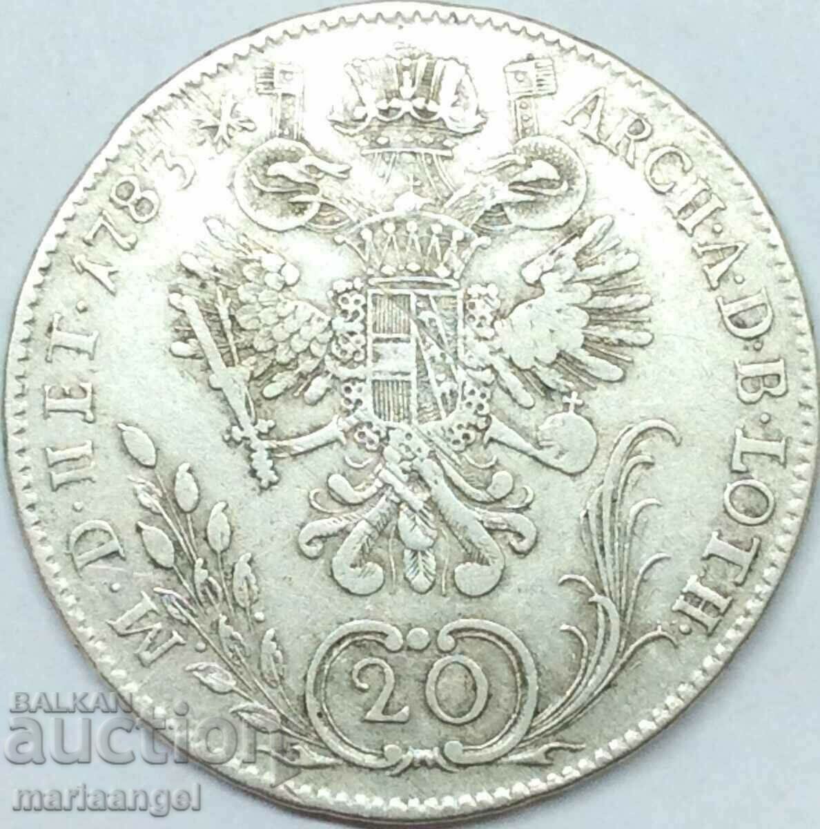 20 Kreuzer 1783 Αυστρία Joseph II C - Πράγα - σπάνιο - 7