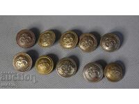 10 Κουμπιά Βασιλείου Βουλγαρίας για Στρατιωτική Στολή ΜΟΥΣΙΚΟΥ