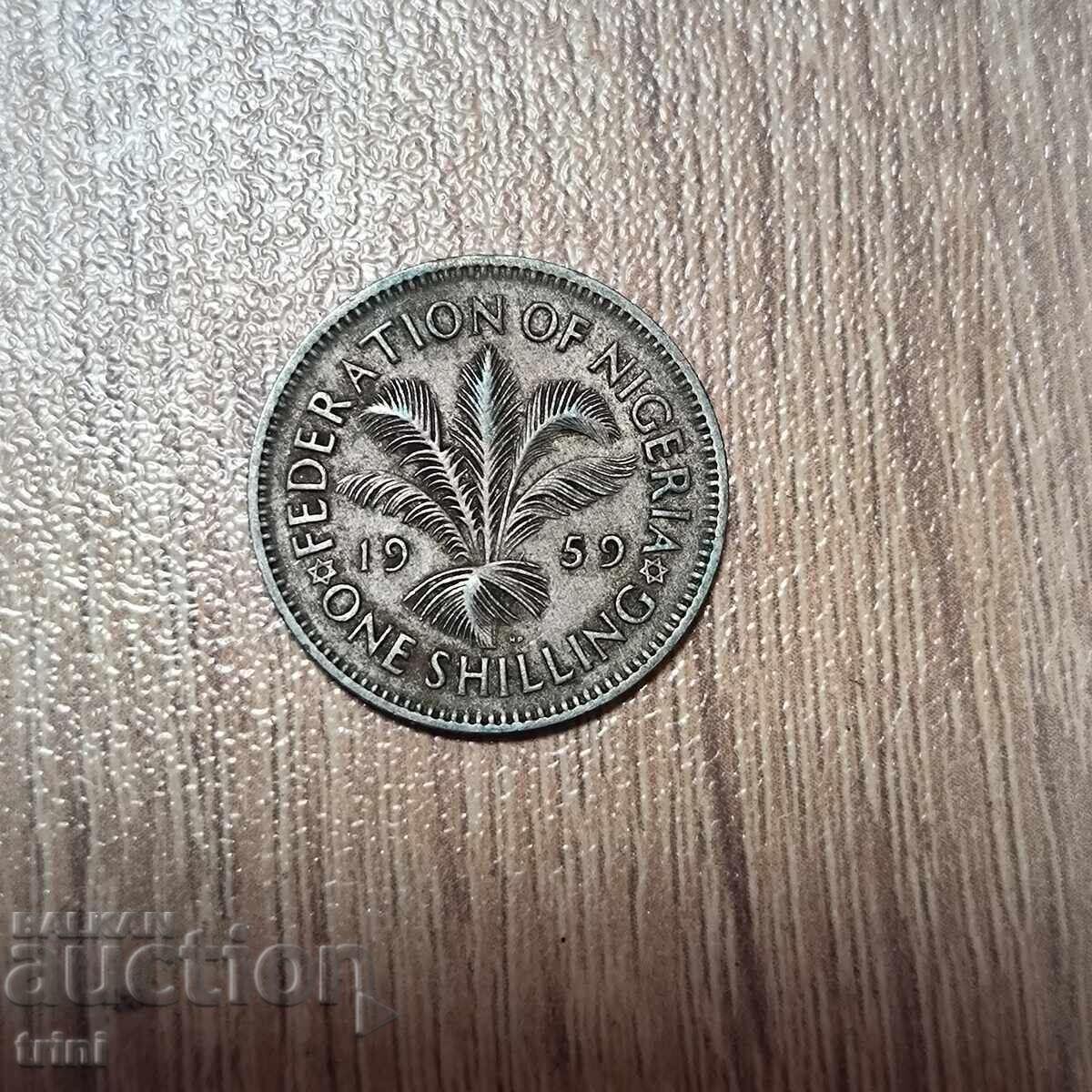 Nigeria 1 shilling 1959 Queen Elizabeth