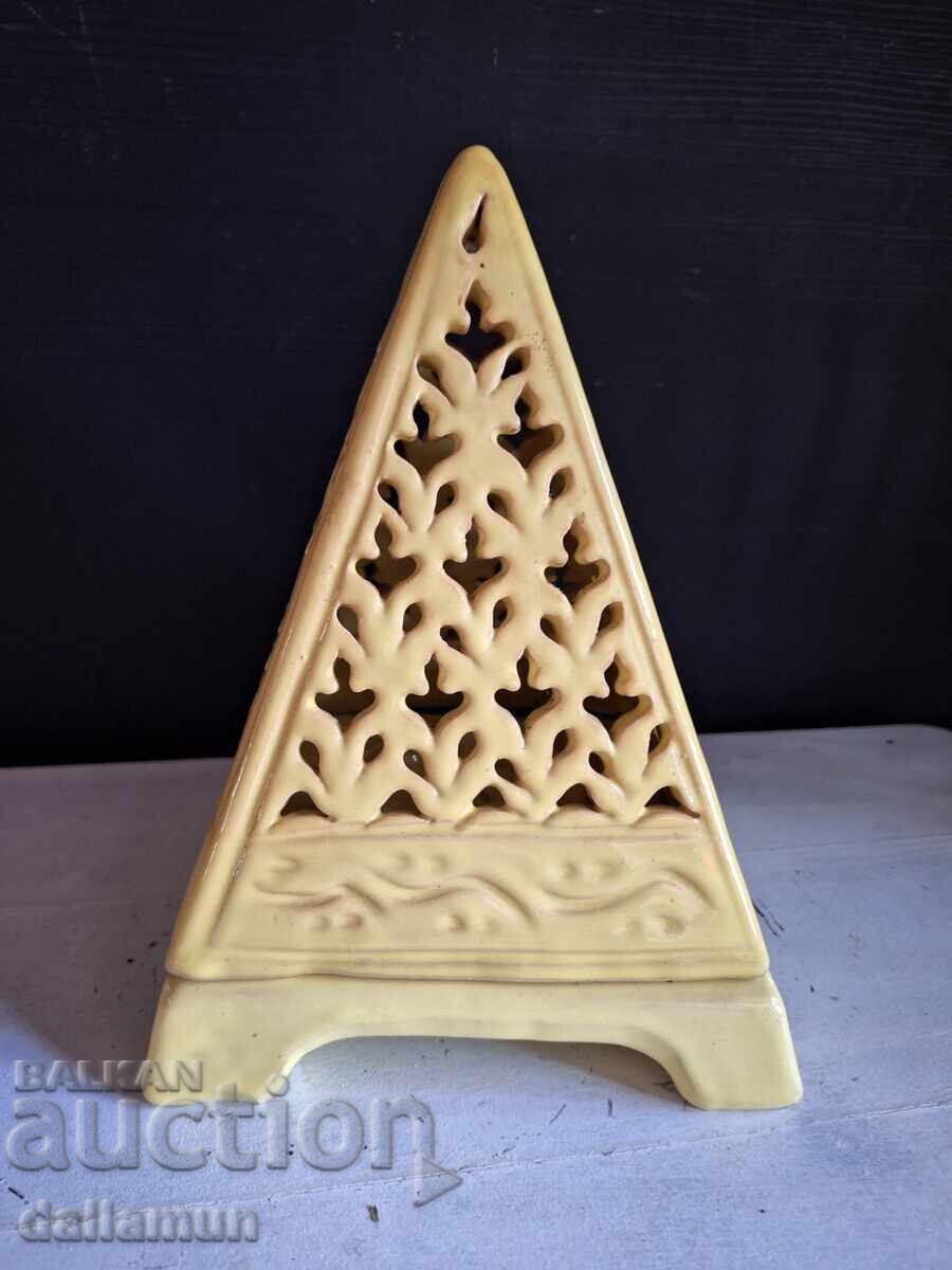Auction  Old decorative pyramid candlestick