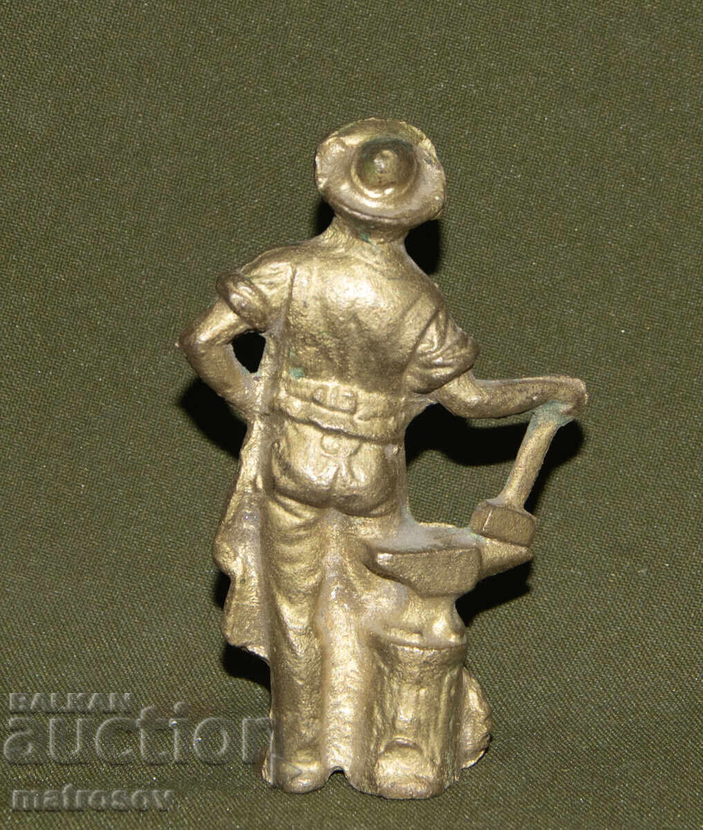Μικρό χάλκινο γλυπτό, φιγούρα σιδηρουργού - 5